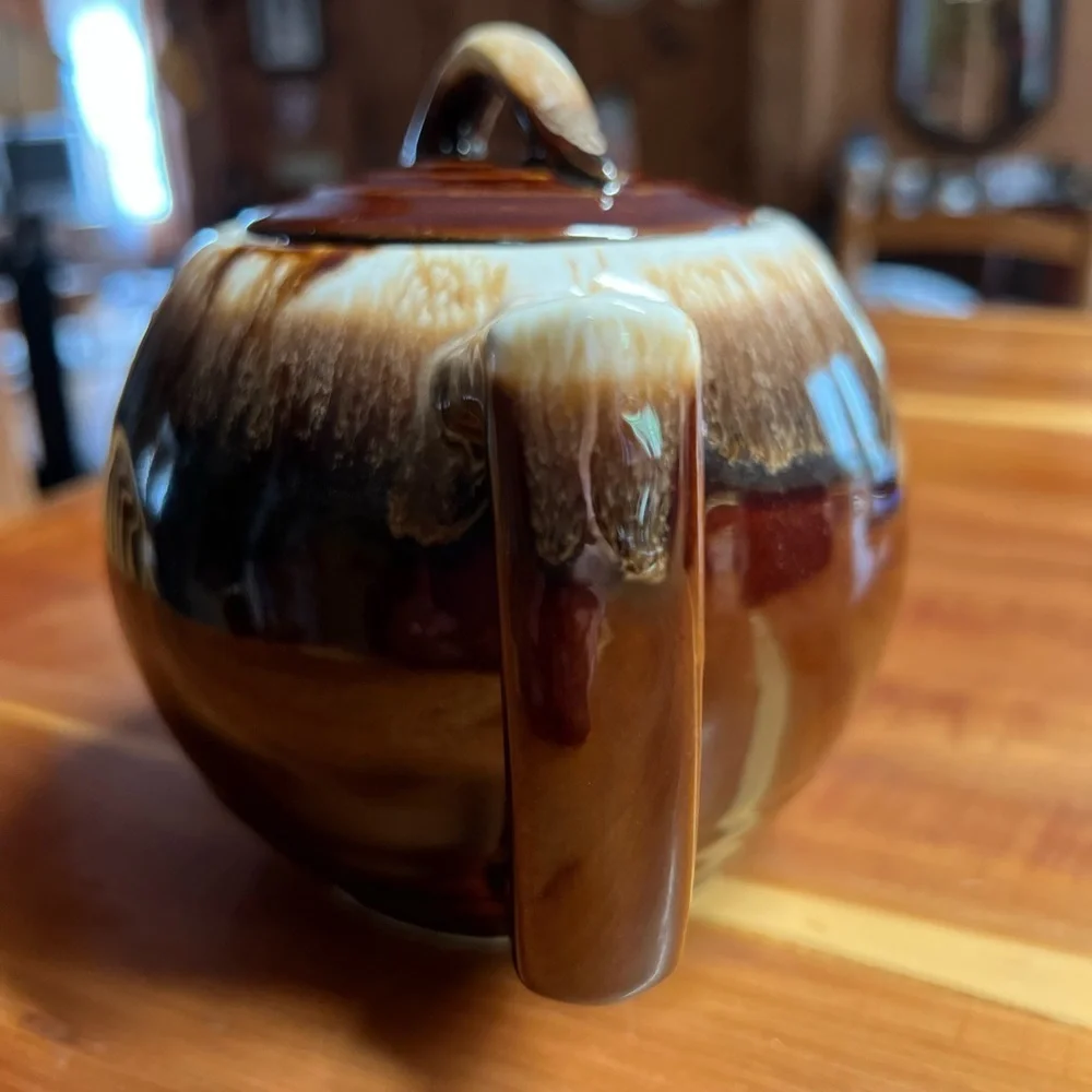 Vintage McCoy Brown Drip Glaze Pottery Tea Pot